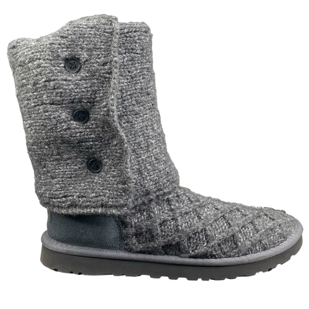 UGG Women’s Cardy Grey Lattice Pull On Winter Boot Size US 8